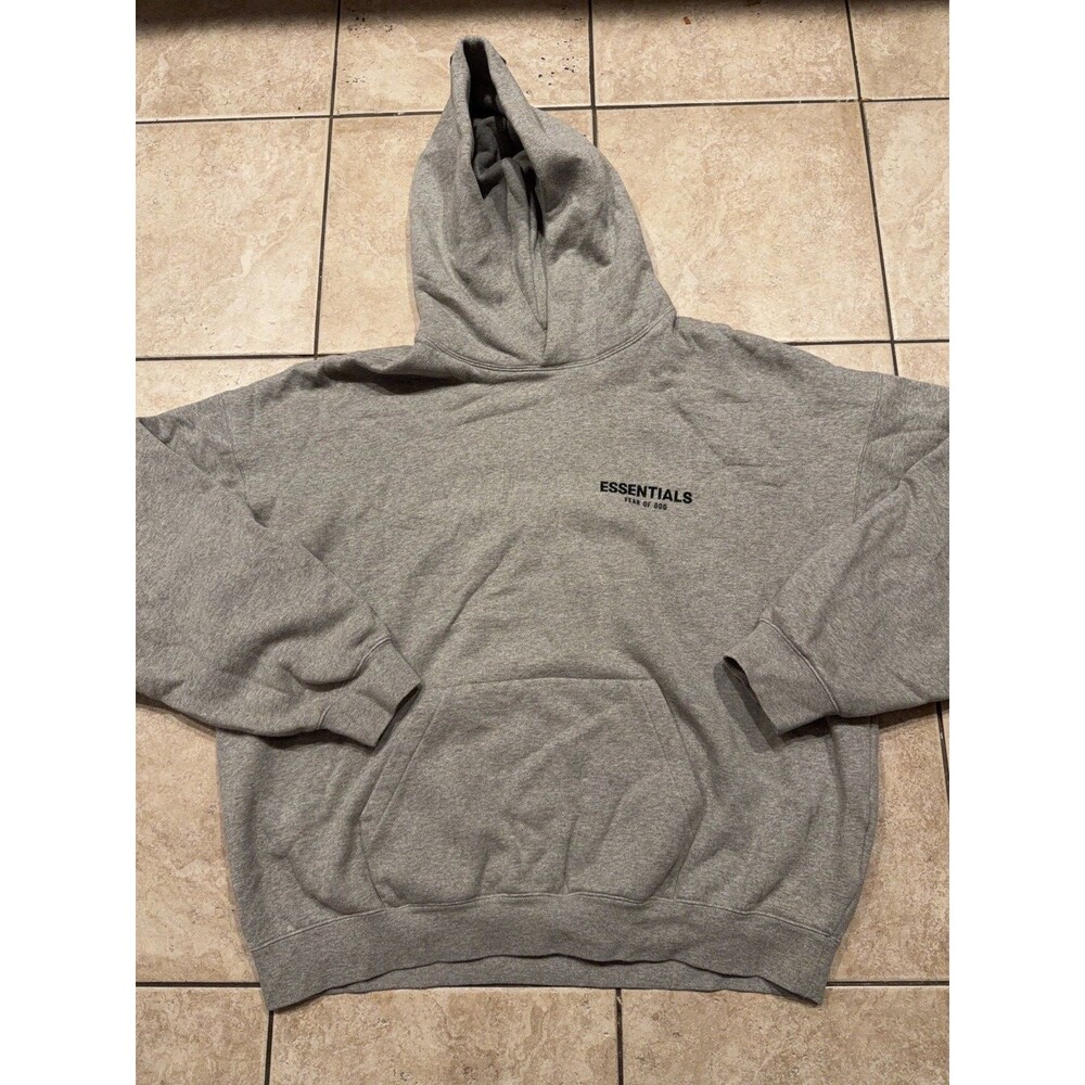Fear of God Essentials Hoodie Mens XL Grey Pullover sweatshirt sweater - Picture 2 of 8